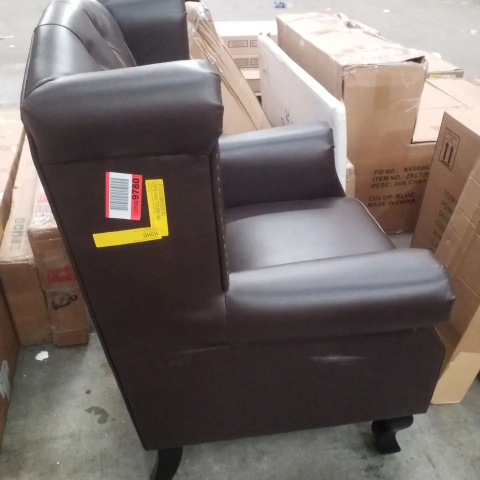 PANAVISTA FAUX LEATHER WINGBACK CHAIR 