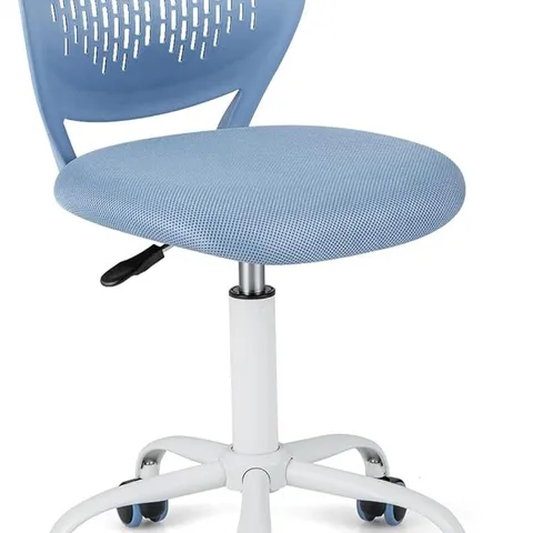 BOXED COSTWAY ERGONOMIC COMPUTER DESK CHAIR LOW-BACK TASK STUDY CHAIRS OFFICE ARMLESS CHAIR - TURQUOISE 