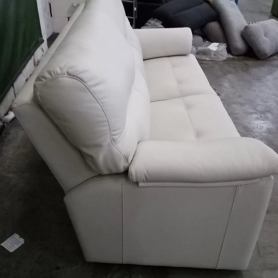 DESIGNER G PLAN STRATFORD 3 SEATER SOFA - CAMBRIDGE CHALK LEATHER