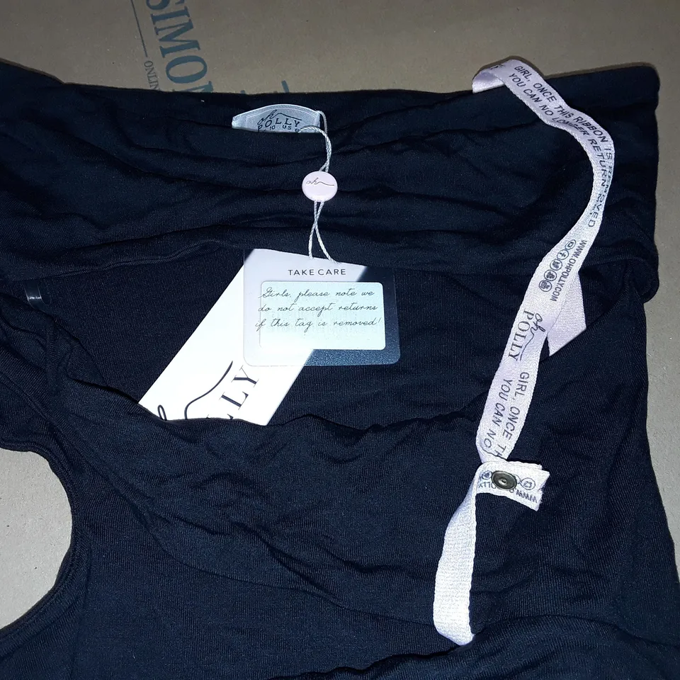 OH POLLY BLACK CUT OUT DRESS IN BLACK - UK 10