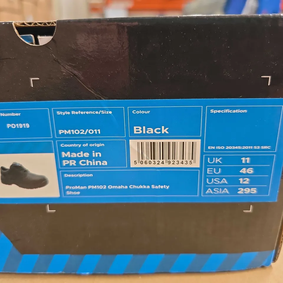 BRAND NEW PAIR OF PROMAN PM102 OMAHA CHUKKA SAFETY SHOES IN BLACK - UK 11