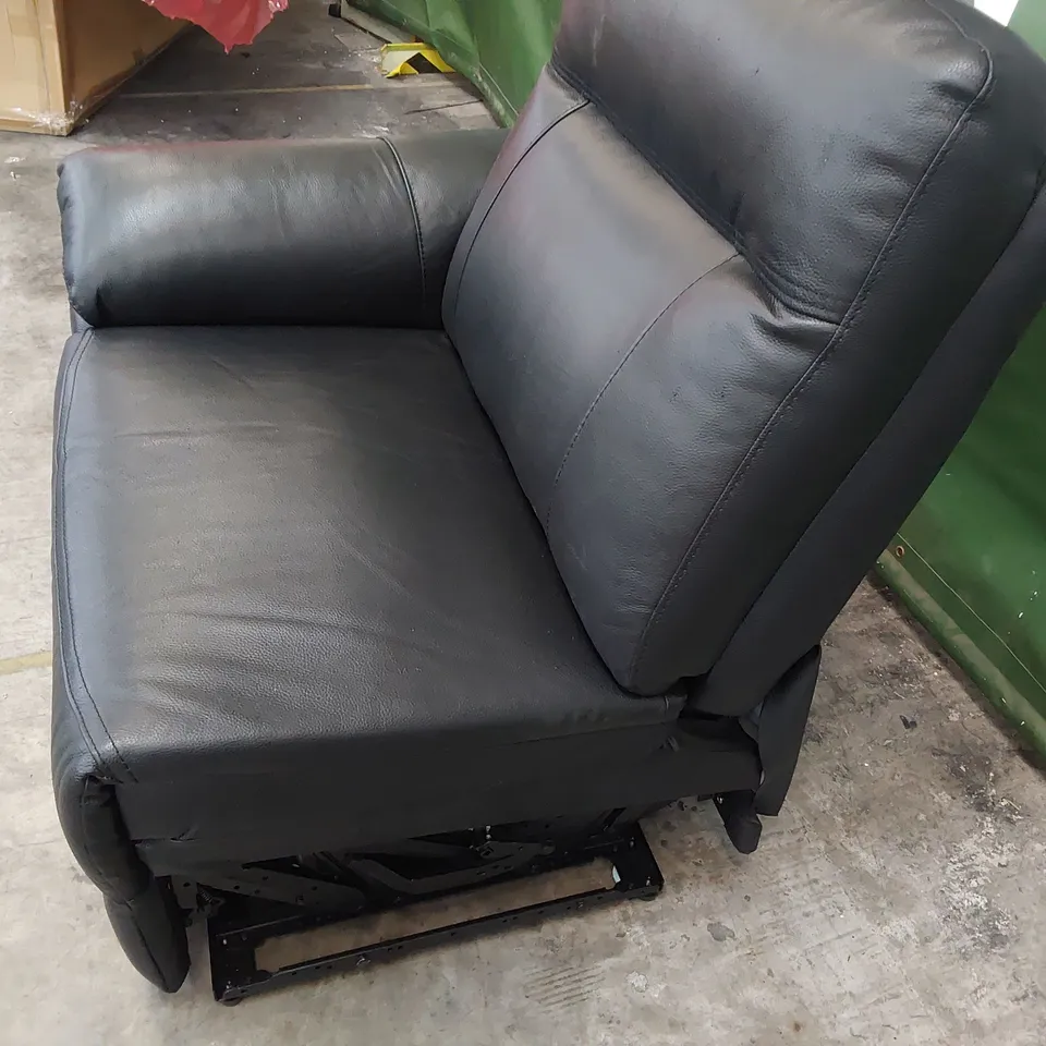 POWER RECLINING SECTION BLACK LEATHER 