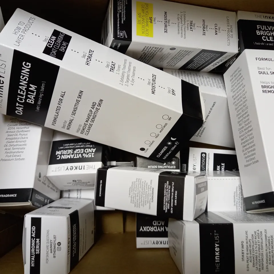 BOX OF APPROXIMATELY 15 ASSORTED INKEY LIST COSMETIC PRODUCTS 