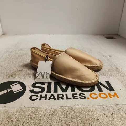 ZARA WOMEN'S BEIGE ESPADRILLES – UK 3 (EU 36) SLIP-ON FLAT SHOES UNBOXED