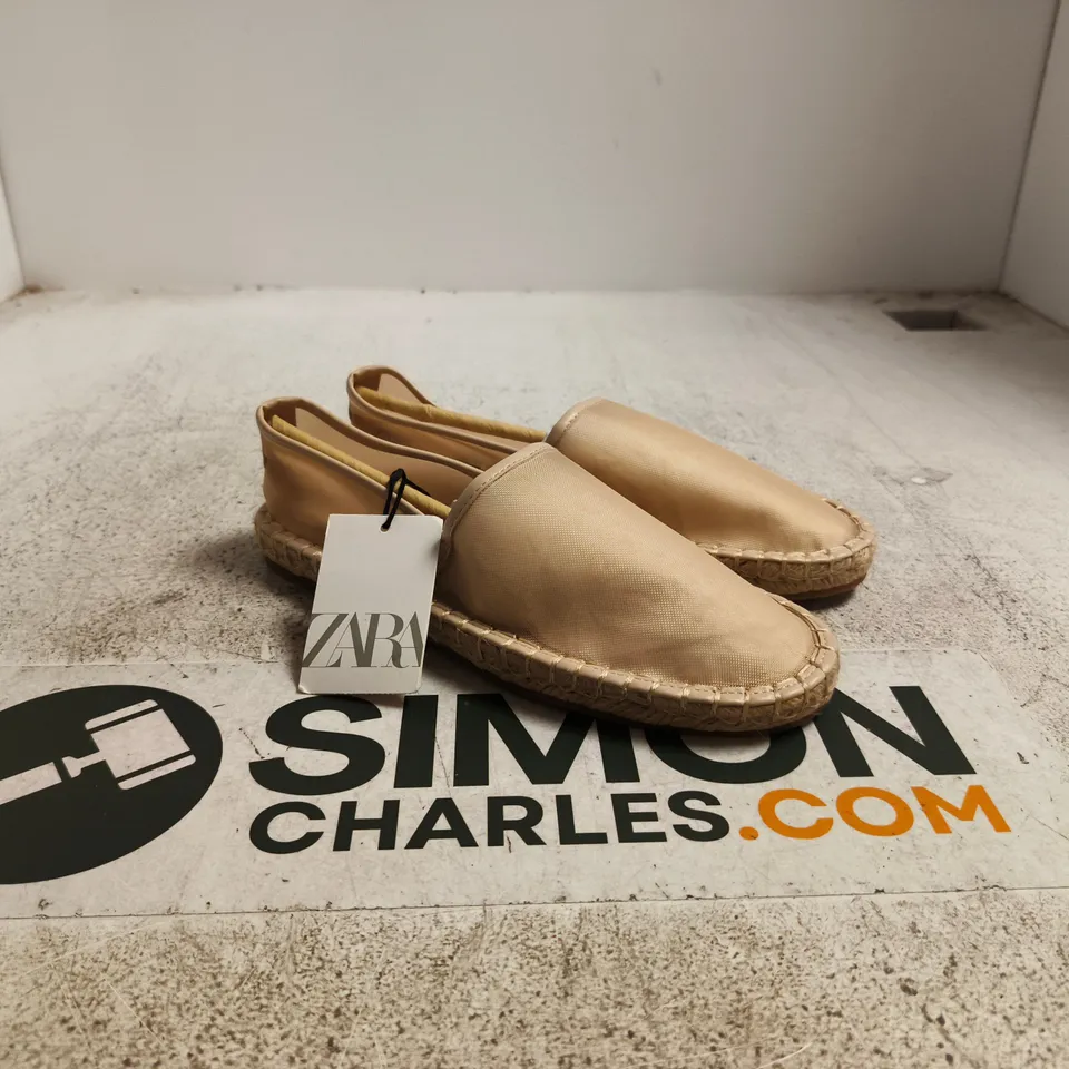 ZARA WOMEN'S BEIGE ESPADRILLES – UK 3 (EU 36) SLIP-ON FLAT SHOES UNBOXED