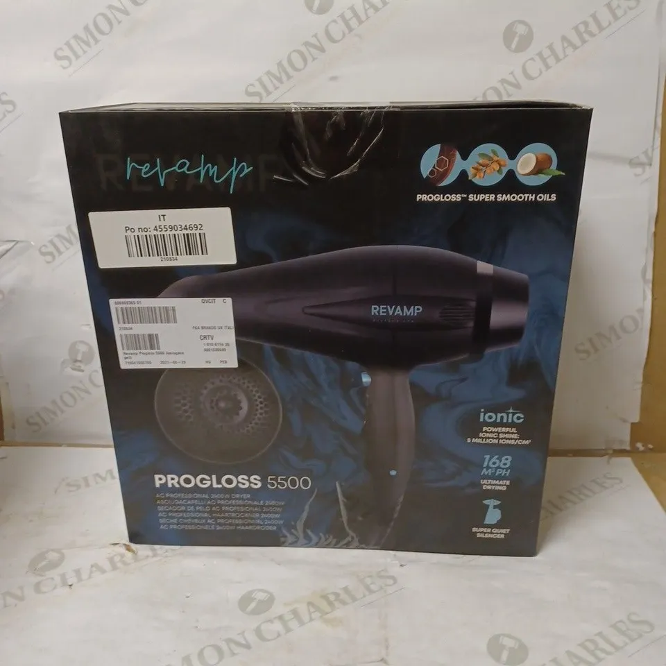 BOXED REVAMP PROGLOSS 5500 AC PROFESSIONAL 2400W DRYER