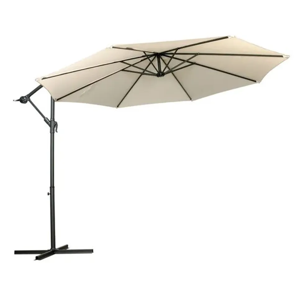 BOXED ROYALCRAFT 3M GREY CRANK AND TILT PARASOL BRUSHED ALUMINIUM POLE (1 BOX)
