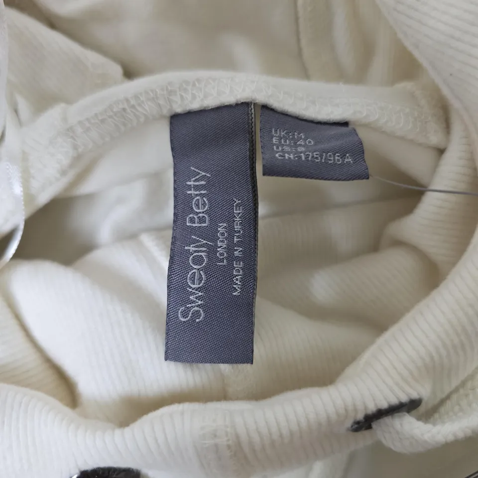 SWEATY BETTY ESCAPE LUXE FLEECE HOODY IN LILY WHITE - MEDIUM