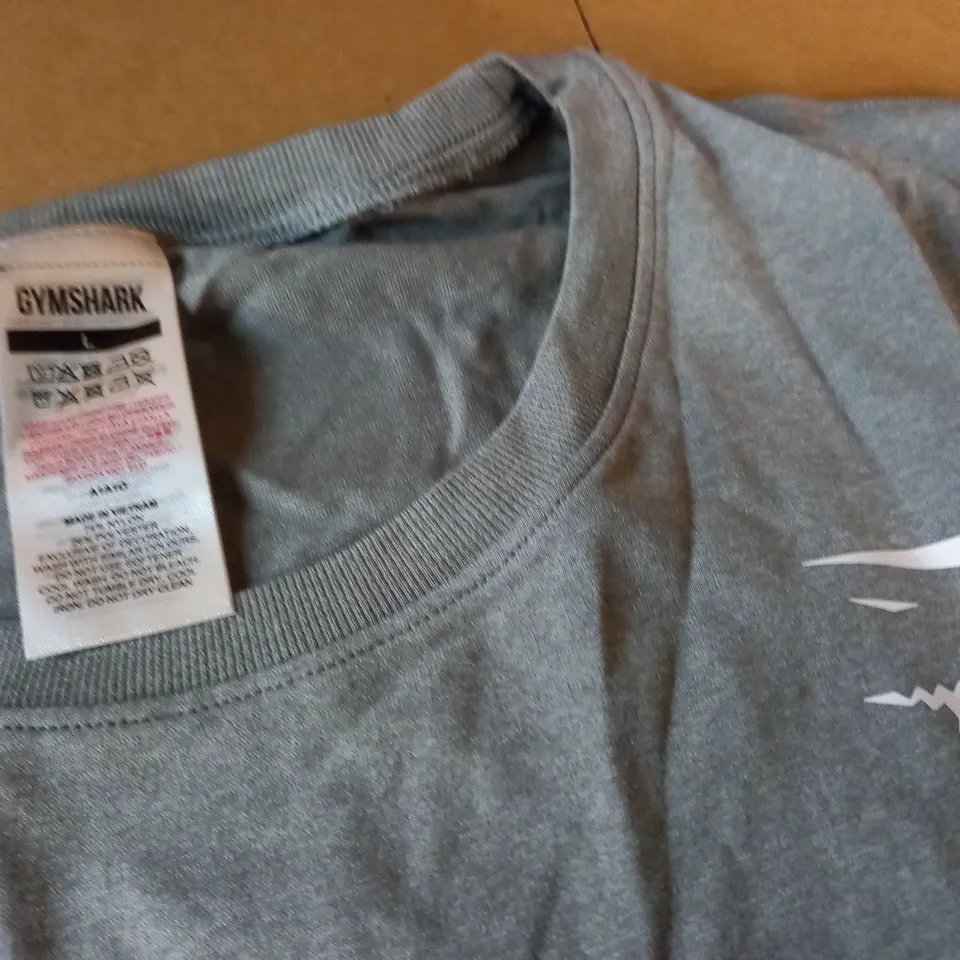GYMSHARK GREY LONG SLEEVE T-SHIRT - L