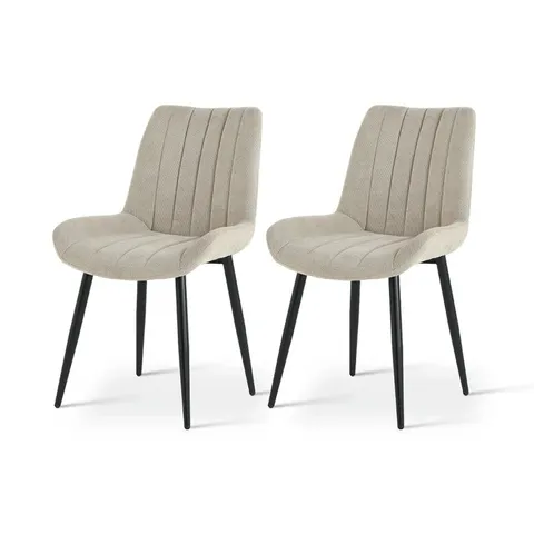 BOXED OFCASA JARVIS DINING CHAIRS [SET OF 2] [LINEN FABRIC] (1 BOX)