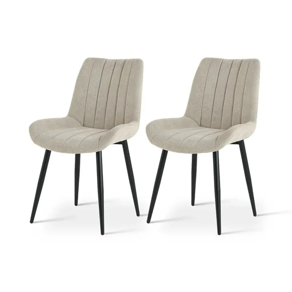 BOXED OFCASA JARVIS DINING CHAIRS [SET OF 2] [LINEN FABRIC] (1 BOX)
