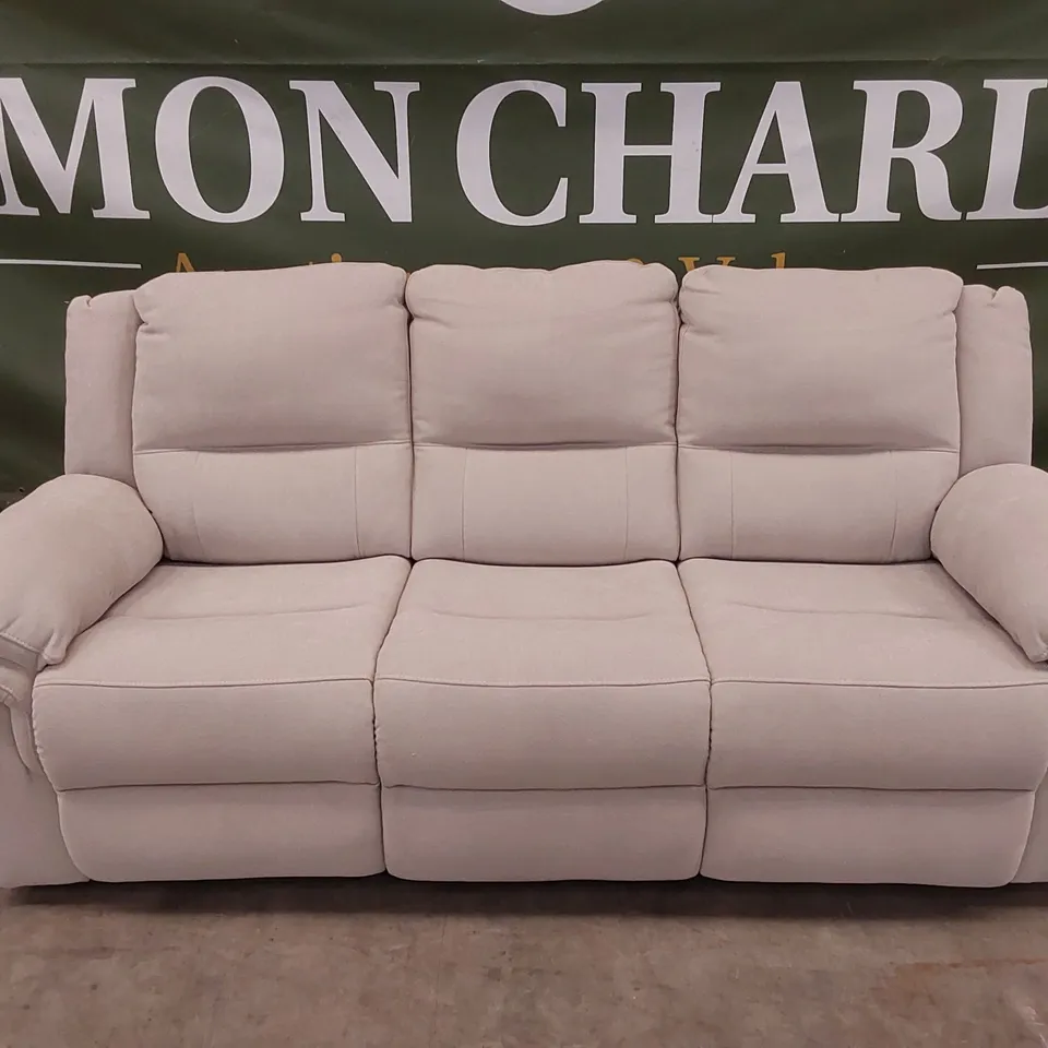 ALBION FABRIC 3 SEATER HIGH BACK MANUAL RECLINER SOFA RRP £749