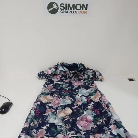 KALEIDOSCOPE - WOMEN'S FLORAL NAVY PRINT MIDI DRESS – UK 18