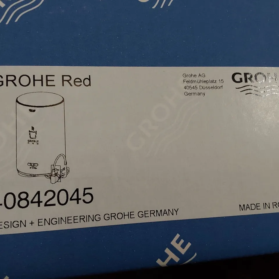 BOXED GROHE REDHOT WATER MIXER TAP WITH BOILER & ACCESSORIES