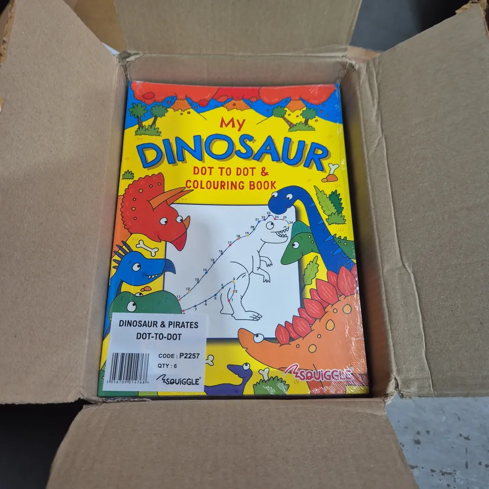 LOT OF APPROXIMATELY 42 DOT TO DOT COLOURING BOOKS INCLUDES PIRATES AND DINOSAURS