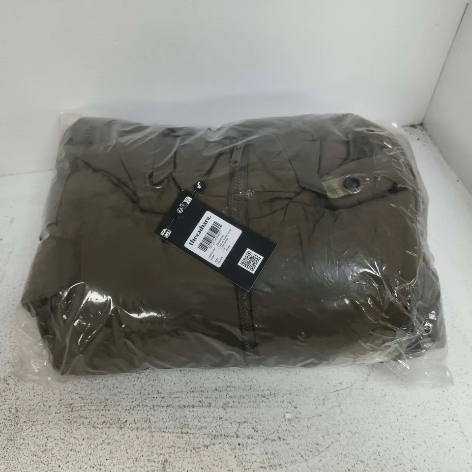 BAGGED THREADBARE LADIES VAMP LONG LINE GILET IN KHAKI - SIZE 14