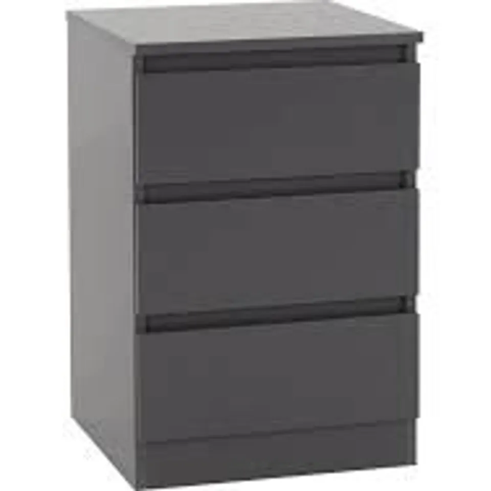 BOXED MALVERN 3 DRAWER BEDSIDE (1 BOX)