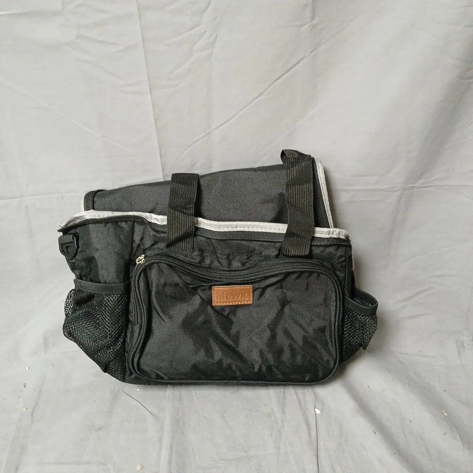 LIFEWIT SHOULDER BAG – BLACK, MULTIPLE POCKETS 
