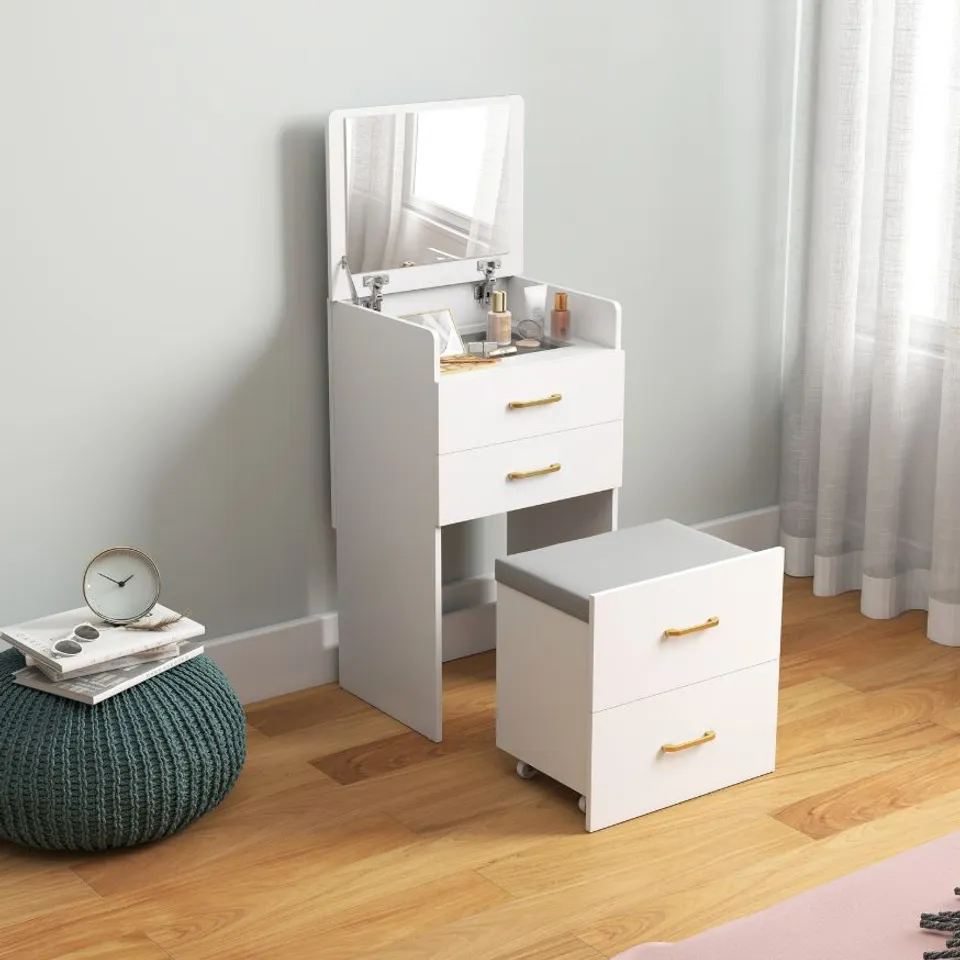 BOXED DRESSING TABLE WITH MIRROR