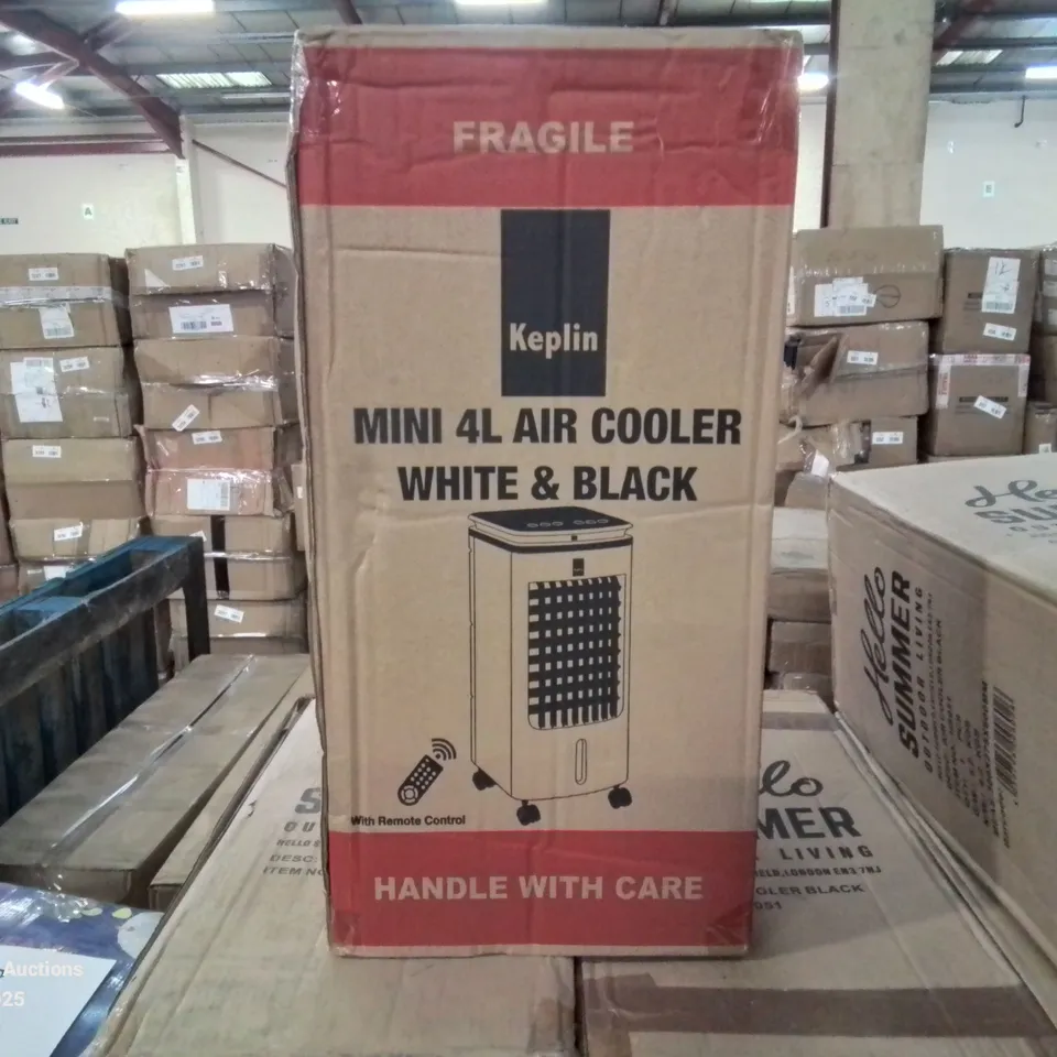 BOXED KEPLIN MINI 4L AIR COOLER WHITE & BLACK WITH REMOTE CONTROL 