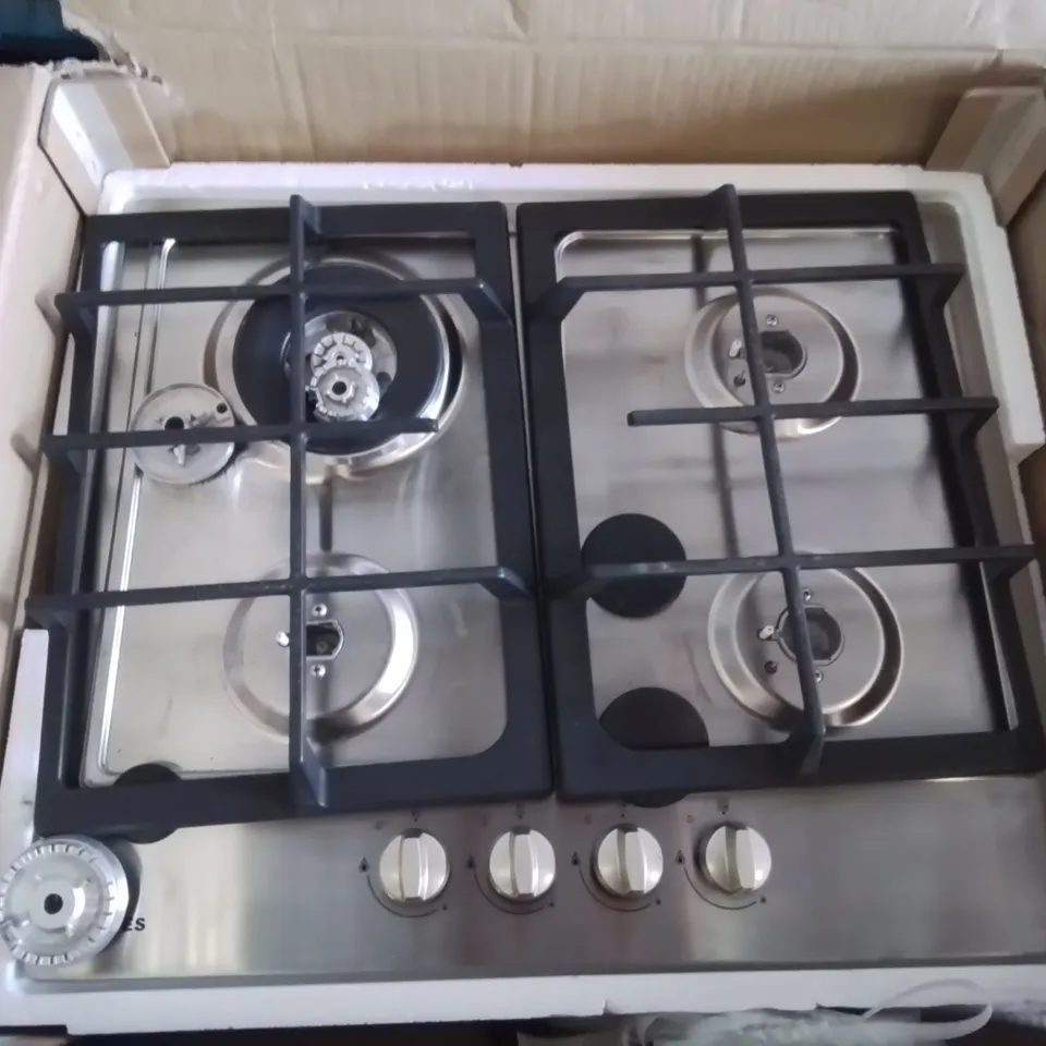 BOXED STOVES STAINLESS STEEL 4 BURNER GAS HOB 