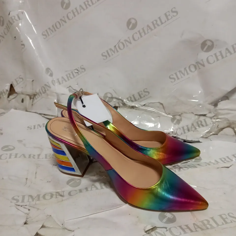 MODA IM PELLE RAINBOW DESIGNED HIGH HEELS - UK SIZE 8 