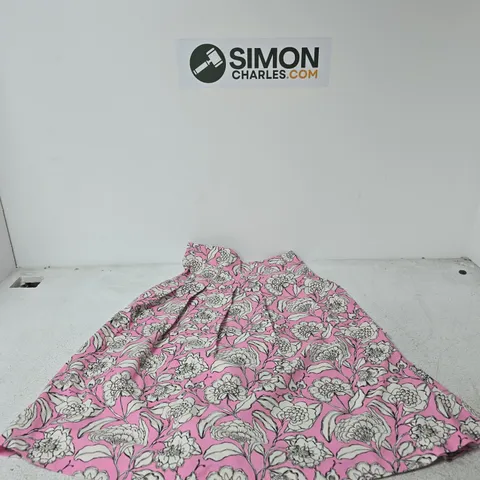 UK 10 HELENE BERMAN LONDON PINK FLORAL SKIRT – MADE IN ENGLAND