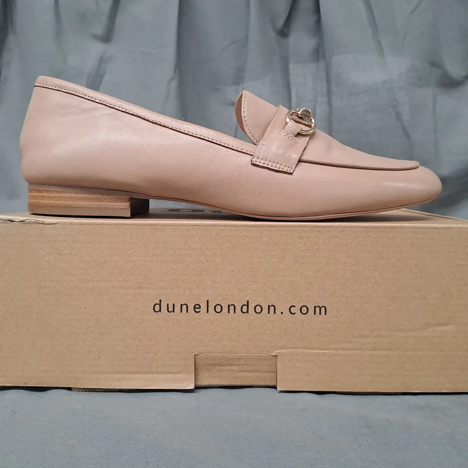 BOXED PAIR OF DUNE LONDON 510 GRANGE LOAFERS IN NUDE SIZE 8