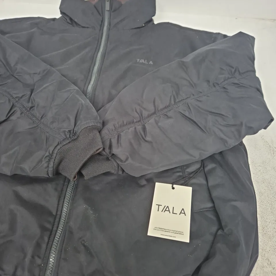 TALA HIGH NECK REVERSIBLE BOMBER JACKET – BLACK/AMERICANO – SIZE LARGE