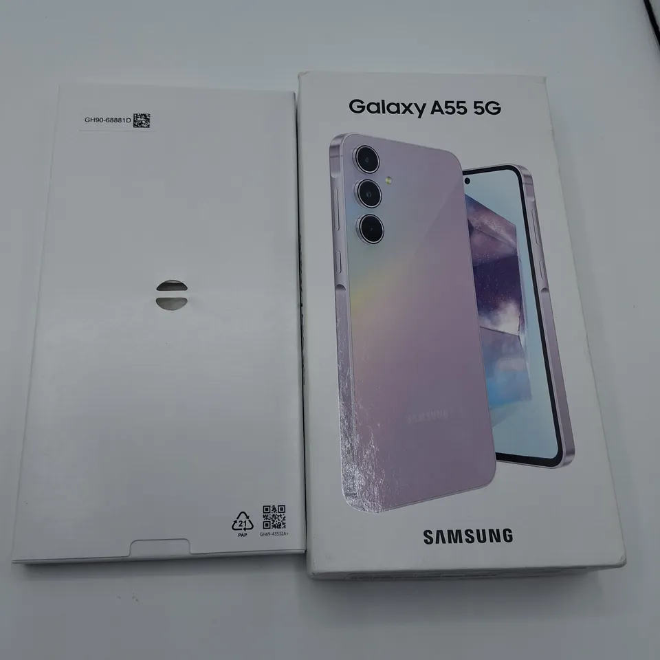BOXED SAMSUNG GALAXY A55 5G 8/256GB IN AWESOME LILAC - SM-A556E