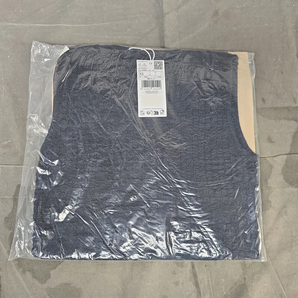 MANGO VESTIDO 424TURA DRESS IN NAVY SIZE UK 6