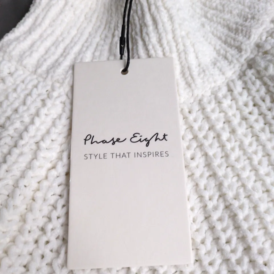 PHASE EIGHT REAGAN CHENILLE KNIT IVORY SWEATER – SIZE S