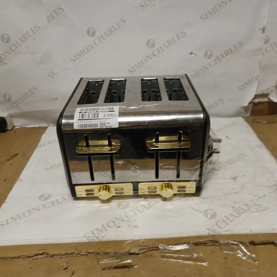 SWAN GATSBY DIAMOND RANGE 4 SLICE TOASTER BLACK RRP £49.99