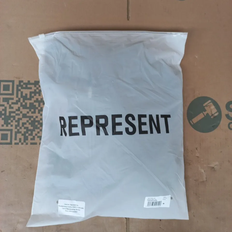 BAGGED REPRESENT INITIAL BOXY ZIP THROUGH HOODIE IN GREEN SIZE MEDIUM