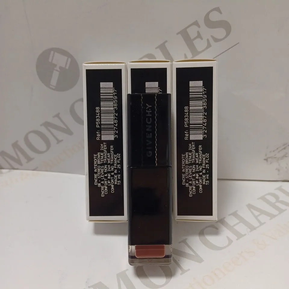 BOX OF APPROX 10 GIVENCHY ENCRE INTERDITE LIP INK IN STEREO BROWN 08
