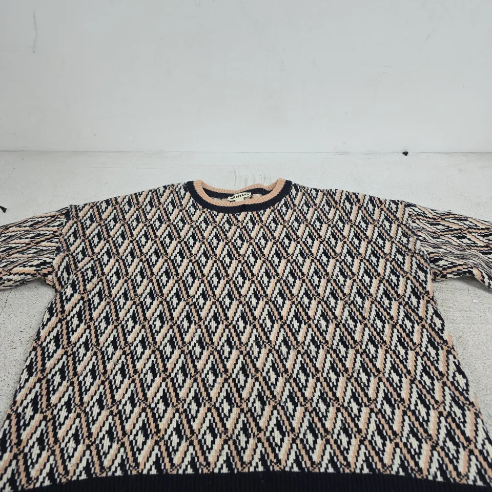 WHISTLES DIAMOND PATTERN KNIT JUMPER – UK SIZE M