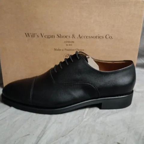 WILL'S VEGAN SHOES GOODYEAR WELT OXFORD SHOES – BLACK, UK 11 (EU 46)
