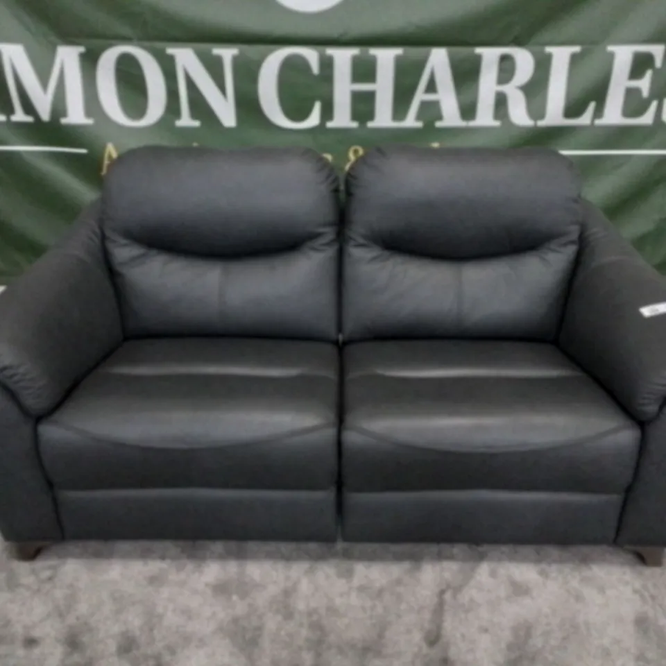 DESIGNER G PLAN MADE JACKSON CAMBRIDGE BLUE LEATHER ELECTRIC RECLINING THREE SEATER SOFA