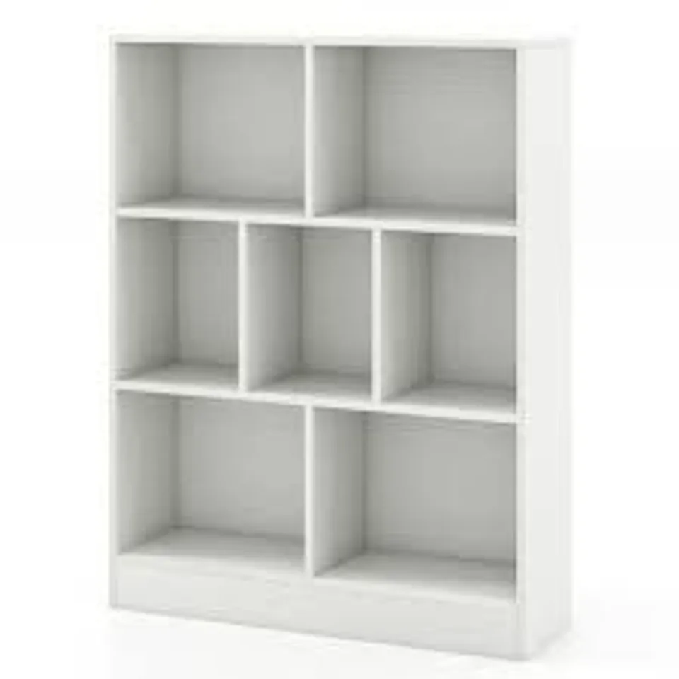 BOXED COSTWAY 7 CUBE WHITE BOOKSHELF