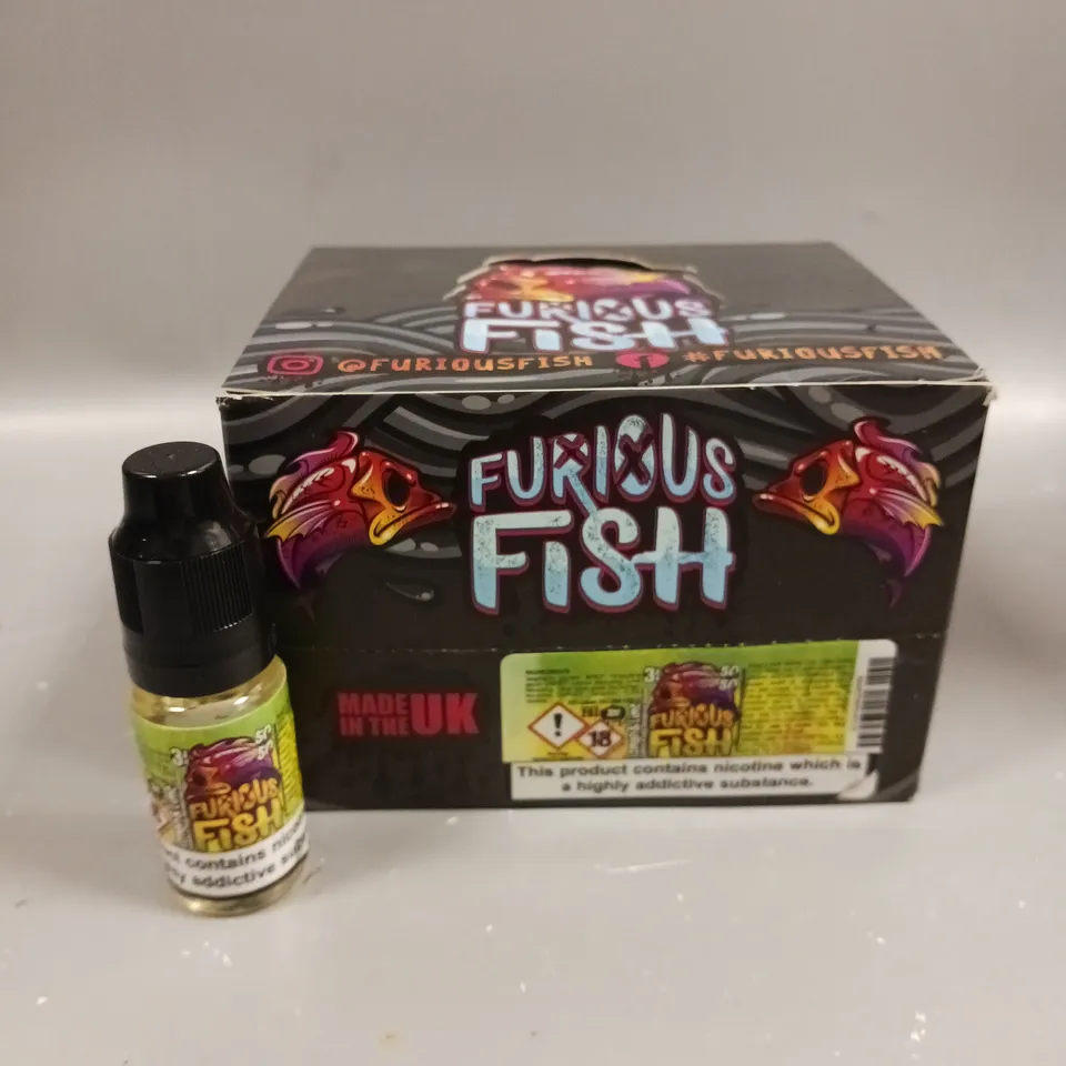 BOXED OF 20 BOTTLES OF FURIOUS FISH E-LIQUID - 3MG - LEMON & LIME