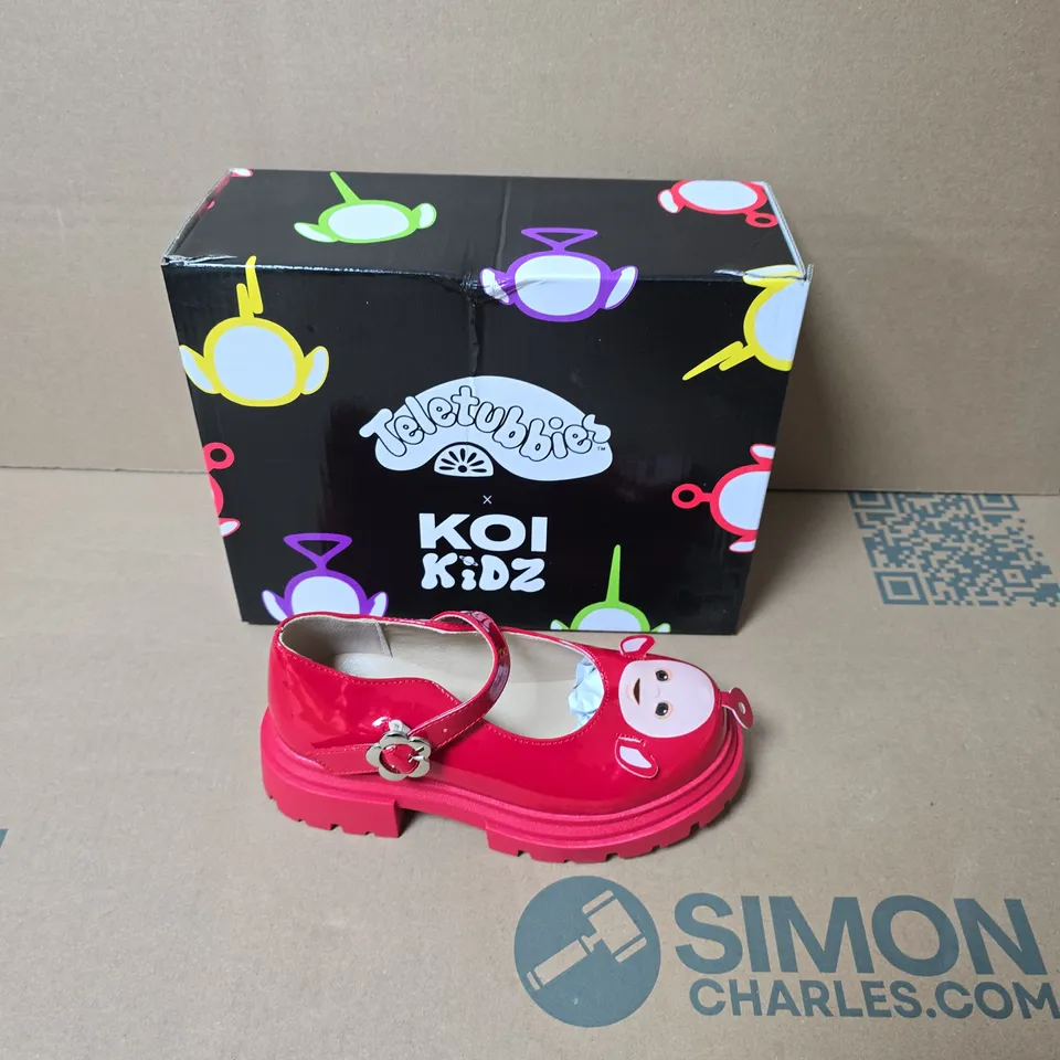 BOXED KOI KIDZ PO TELETUBBIES KIDZ MARY JANES RED SHOES UK SIZE 12 