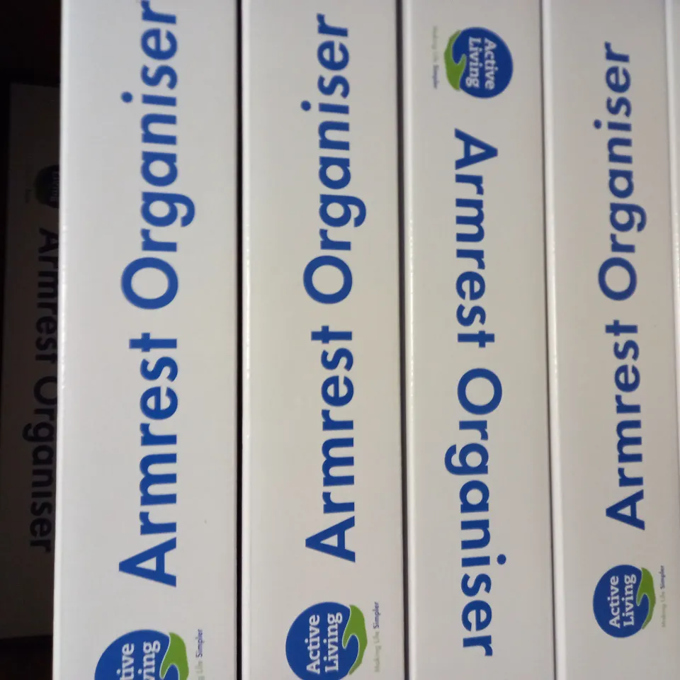 BOX TO CONTAIN 12 ACTIVE LIVING ARMREST ORGANISERS