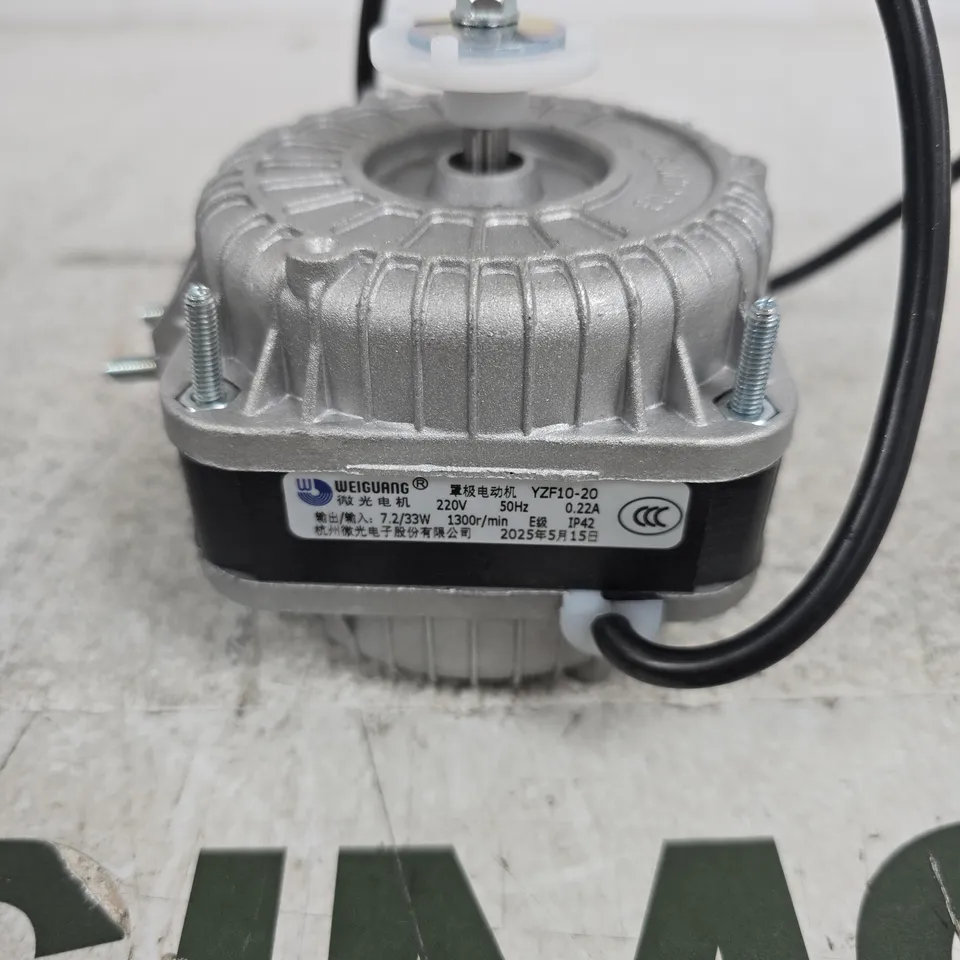 WEIGANG 220V MOTOR – YZF10-20, 1300 RPM, WITH WIRING
