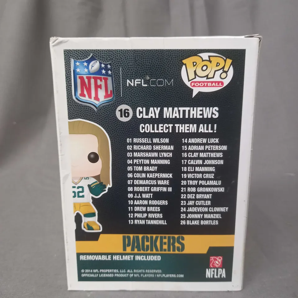 POP! FOOTBALL PACKERS - CLAY MATTHEWS VINYL FIGURE - 16