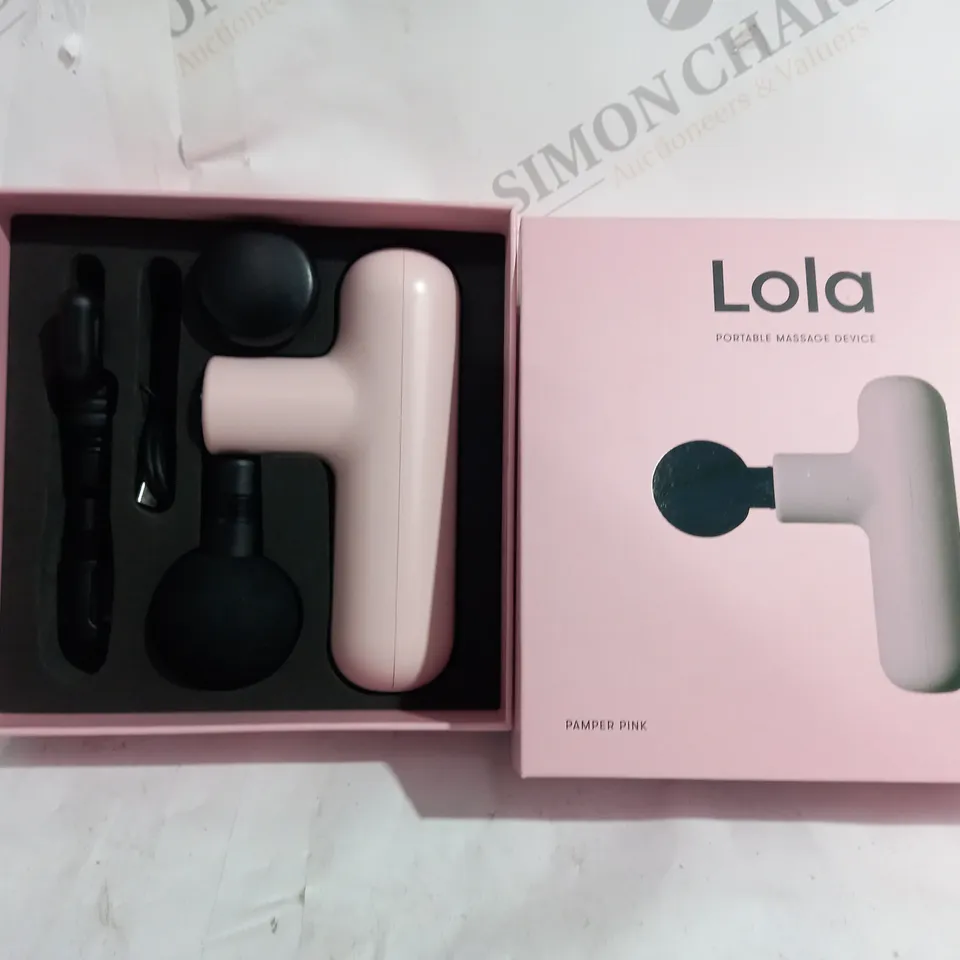 BOXED LOLA 4 SPEED HAND HELD MASSAGE GUN IN PAMPER PINK