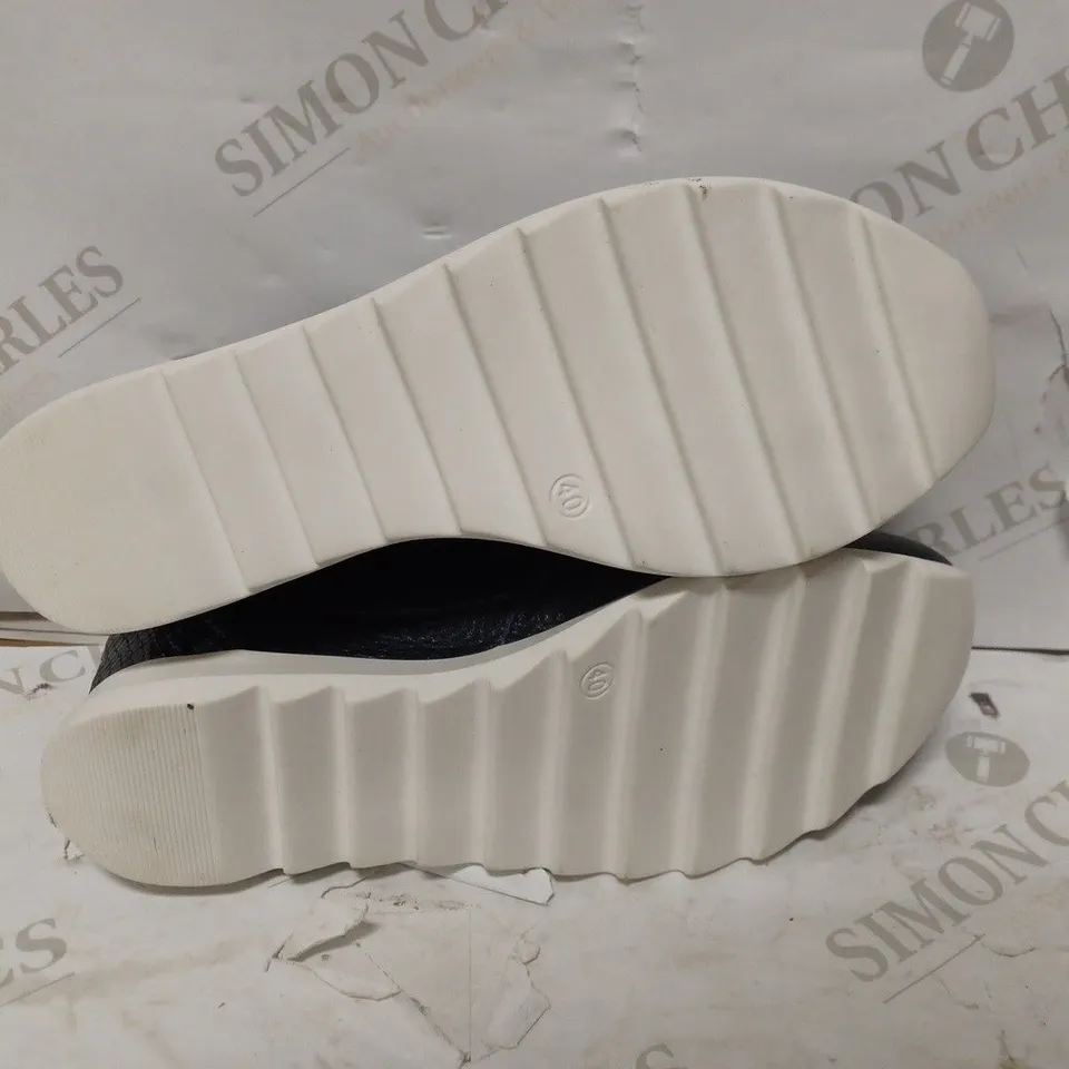 RUTH LANGSFORD WEDGE TRAINER - NAVY -SIZE 40
