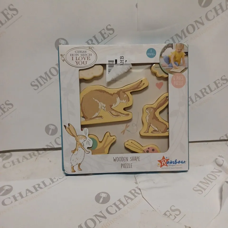 RAINBOW DESIGNS GUESS HOW MUCH I LOVE YOU WOODEN SHAPE PUZZLE RRP £19.99