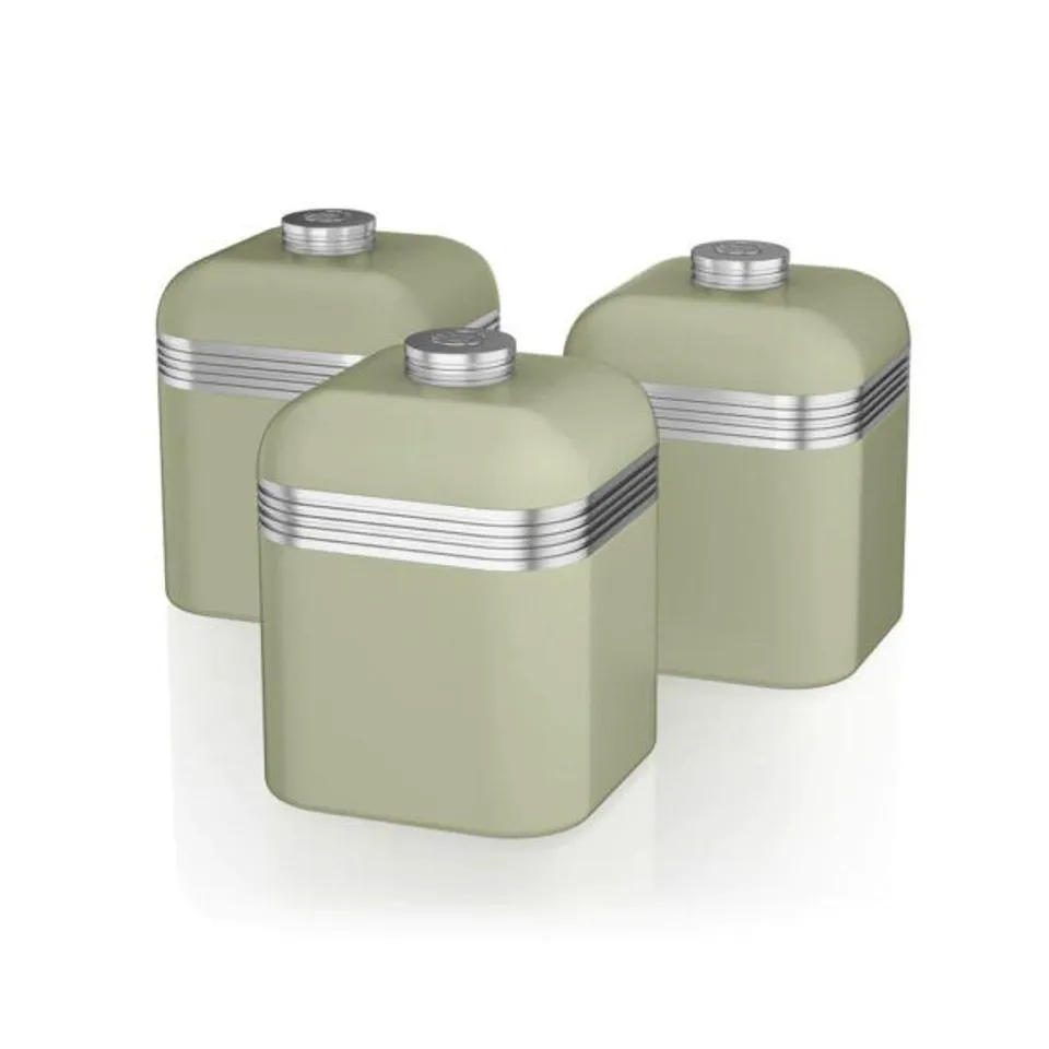 SWAN RETRO SET OF 3 CANISTERS TEA COFFEE SUGAR – GREEN(1BOX)