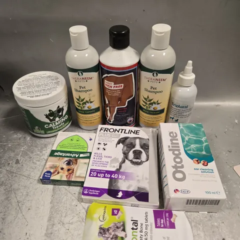 APPROXIMATELY 20 ASSORTED PET CARE PRODUCTS TO INCLUDE FRONTLINE, PET SHAMPOO, DRONTAL ETC - COLLECTION ONLY 