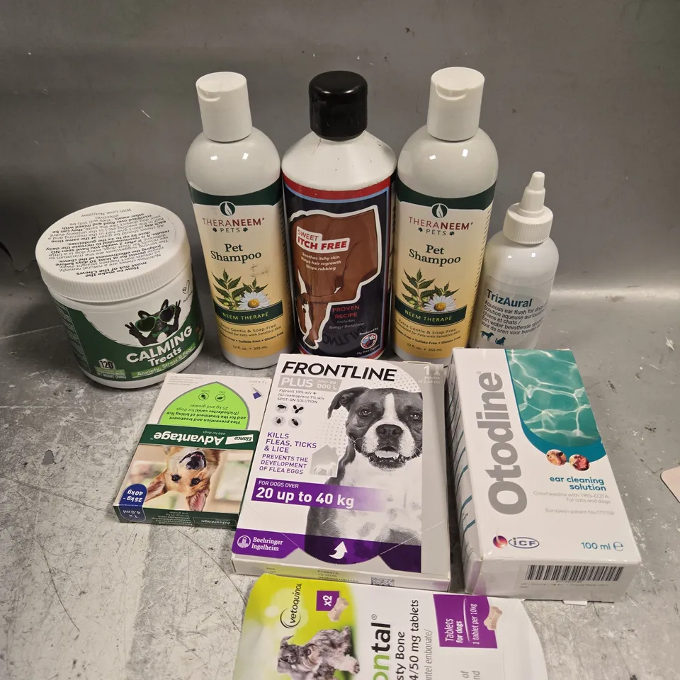 APPROXIMATELY 20 ASSORTED PET CARE PRODUCTS TO INCLUDE FRONTLINE, PET SHAMPOO, DRONTAL ETC - COLLECTION ONLY 